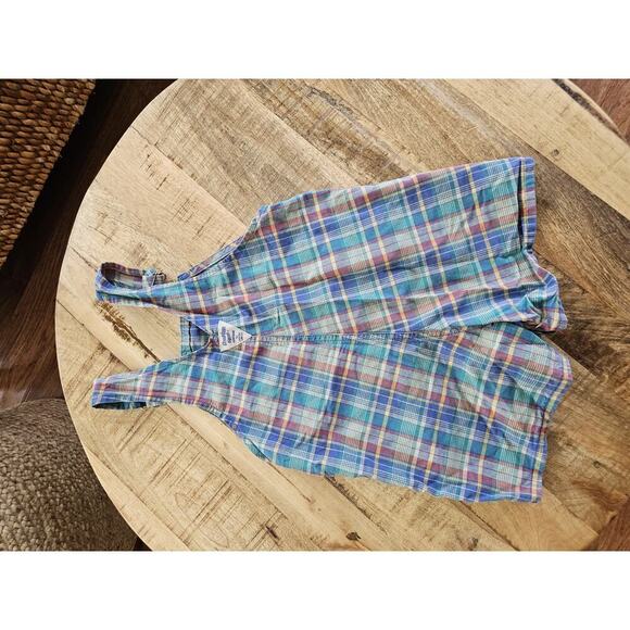 Oshkosh B'Gosh Vintage Plaid Overall Shorts Youth Size 4T 100% Cotton - Picture 7 of 8